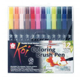 Μαρκαδόροι KOI Coloring Brush Pen 12 Sakura Μαρκαδόροι KOI Coloring Brush Pen 12 Sakura