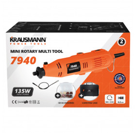 Πολυεργαλείο Με Flexible & 60 Εξαρτήματα 135W Krausmann