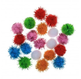 Pompons Glitter Assorted 20τεμ 25mm
