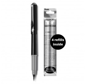 Μαρκαδόρος Brush Pen GFKP3 Γκρι Με 4 Ανταλλακτικά Pentel Μαρκαδόρος Brush Pen GFKP3 Γκρι Με 4 Ανταλλακτικά Pentel