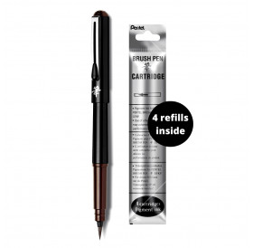 Μαρκαδόρος Brush Pen GFKP3 Σέπια Με 4 Ανταλλακτικά Pentel Μαρκαδόρος Brush Pen GFKP3 Σέπια Με 4 Ανταλλακτικά Pentel