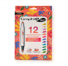 Μαρκαδόροι Ακρυλικοί Διπλοί Σετ Floral 12τεμ GRAPH'IT GO! Μαρκαδόροι Ακρυλικοί Διπλοί Σετ Floral 12τεμ GRAPH'IT GO!