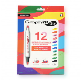 Μαρκαδόροι Ακρυλικοί Διπλοί Σετ Essential 12τεμ GRAPH'IT GO! Μαρκαδόροι Ακρυλικοί Διπλοί Σετ Essential 12τεμ GRAPH'IT GO!
