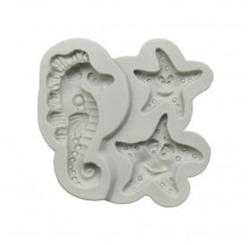 Καλούπι Σιλικόνης 10x9,4x1,7 Starfish & Seahorse