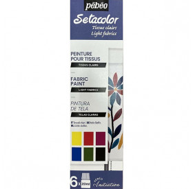 Χρώματα Για Ύφασμα Setacolor Initiation Set 6x20ml Light Fabrics Pebeo Χρώματα Για Ύφασμα Setacolor Initiation Set 6x20ml Light Fabrics Pebeo
