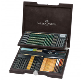 Βαλιτσάκι Ξύλινο Σετ Μολύβια Pitt Monochrome 86τ 112971 Faber Castell Βαλιτσάκι Ξύλινο Σετ Μολύβια Pitt Monochrome 86τ 112971 Faber Castell