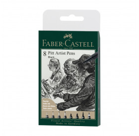 Μαρκαδόροι Pitt Σετ 8τεμ Black 167158 Faber Castell Μαρκαδόροι Pitt Σετ 8τεμ Black 167158 Faber Castell