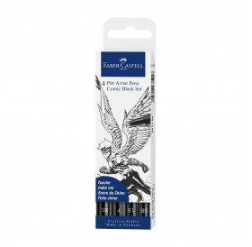 Μαρκαδόροι Pitt Comic Σετ 4τεμ Black 267194 Faber Castell Μαρκαδόροι Pitt Comic Σετ 4τεμ Black 267194 Faber Castell