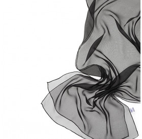 100% Μετάξι 180x55cm Gauze 3,5 Black
