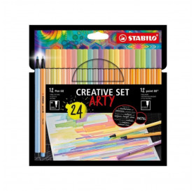 Μαρκαδόροι Σετ Creative 24τεμ 12 Pen68 + 12 Pen88 Stabilo Μαρκαδόροι Σετ Creative 24τεμ 12 Pen68 + 12 Pen88 Stabilo
