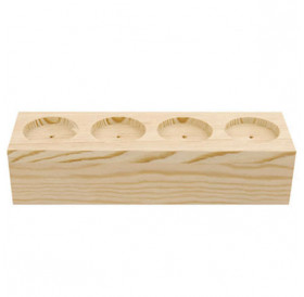 Διακοσμητική Ξύλινη Βάση για 4 Ρεσό 20x4,5x6,1 cm