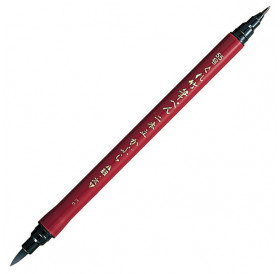 Μαρκαδόρος Double Sided Brush Pen Hard-Soft No55 Black Kuretake Μαρκαδόρος Double Sided Brush Pen Hard-Soft No55 Black Kuretake