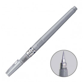 Μαρκαδόρος Με Συνθετ. Τρίχα Brush Writer Silver Kuretake Μαρκαδόρος Με Συνθετ. Τρίχα Brush Writer Silver Kuretake