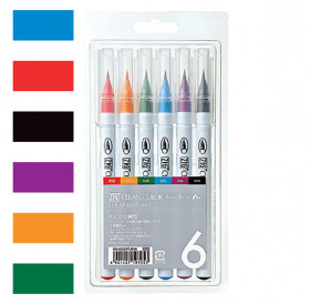 Μαρκαδόροι Σετ 6τεμ Clean Color Basic Kuretake Μαρκαδόροι Σετ 6τεμ Clean Color Basic Kuretake