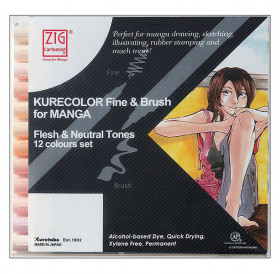 Μαρκαδόροι Σετ 12τεμ Kurecolor Manga Flesh Tones Kuretake Μαρκαδόροι Σετ 12τεμ Kurecolor Manga Flesh Tones Kuretake