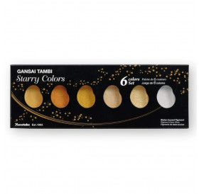 Σετ Ακουαρέλας Gansai Tambi Μεταλλικά Starry Colours 6τεμ Kuretake