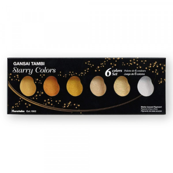 Σετ Ακουαρέλας Gansai Tambi Μεταλλικά Starry Colours 6τεμ Kuretake