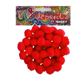 Pompons Red 50τεμ 25mm