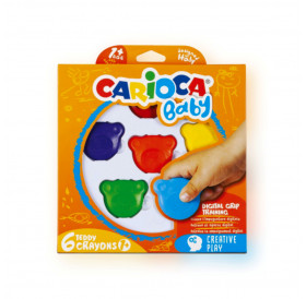 Κηρομπογιές Baby Teddy Wax 1+ 6τεμ Carioca