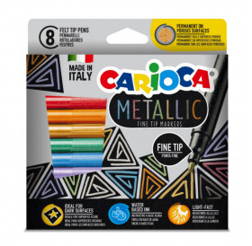Μαρκαδόροι Metallic 8τεμ Fine Tip Carioca