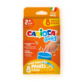 Δακτυλοχρώματα Baby 8 Χρώματα 6x50gr 2+ Carioca