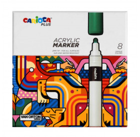 Μαρκαδόροι Acrylic 8τεμ 2mm Carioca