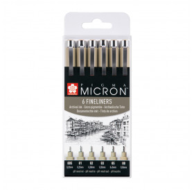 Μαρκαδόροι Σετ Micron Pigma 6τεμ Sakura Μαρκαδόροι Σετ Micron Pigma 6τεμ Sakura