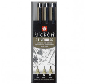 Μαρκαδόροι Σετ Fineliners Micron Pigma 3τεμ Sakura Μαρκαδόροι Σετ Fineliners Micron Pigma 3τεμ Sakura