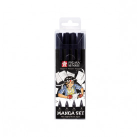 Μαρκαδόροι Pigma Sensei Σετ 4τεμ Manga 03-04-06-10 Black Sakura Μαρκαδόροι Pigma Sensei Σετ 4τεμ Manga 03-04-06-10 Black Sakura