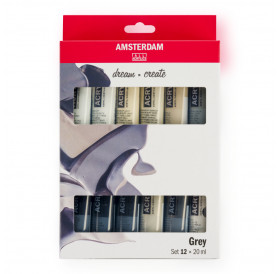 Σετ Ακρυλικά Amsterdam Grey 12 Τεμ. 20ml Talens