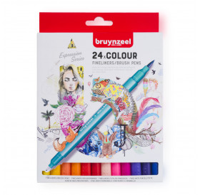 Μαρκαδόροι Fineliner-Brush 24τεμ Bruynzeel Μαρκαδόροι Fineliner-Brush 24τεμ Bruynzeel