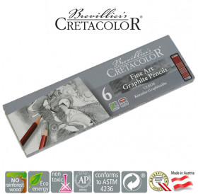 Μολύβια Σχεδίου Σετ 6τεμ CLEOS Fine Art Graphite Cretacolor Μολύβια Σχεδίου Σετ 6τεμ CLEOS Fine Art Graphite Cretacolor