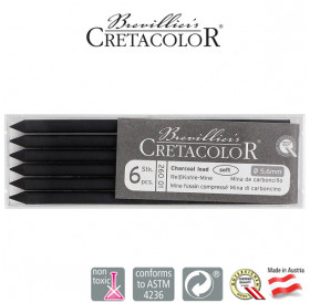 Μύτη 5,6mm Κάρβουνο Soft 6τεμ Cretacolor