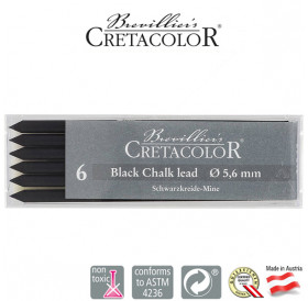 Μύτη 5,6mm Black Pastel 6τεμ Cretacolor