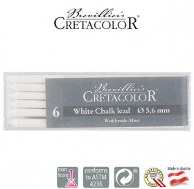 Μύτη 5,6mm White Chalk Dry Medium 6τεμ Cretacolor