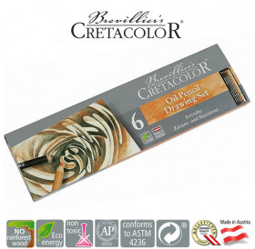 Μολύβια Σχεδίου Σετ 6τεμ Oil Pencil Cretacolor Μολύβια Σχεδίου Σετ 6τεμ Oil Pencil Cretacolor