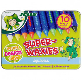 Σετ Κηρομπογιές Super- waxies Aquarell Μεταλ. Κασετίνα 10τεμ Jolly
