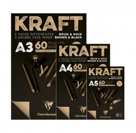Μπλοκ KRAFT Black & Brown 90g 60φ. Clairefontaine Rhodia