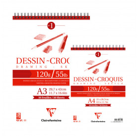 Μπλοκ Dessin Croquis 120g 50φ. Clairefontaine Rhodia